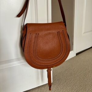Chloe Marcie Medium Slim Crossbody Bag in Grained Calfskin Tan